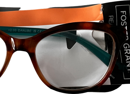 Foster Grant  Danube Lenses Reading Glasses Brown/green +2