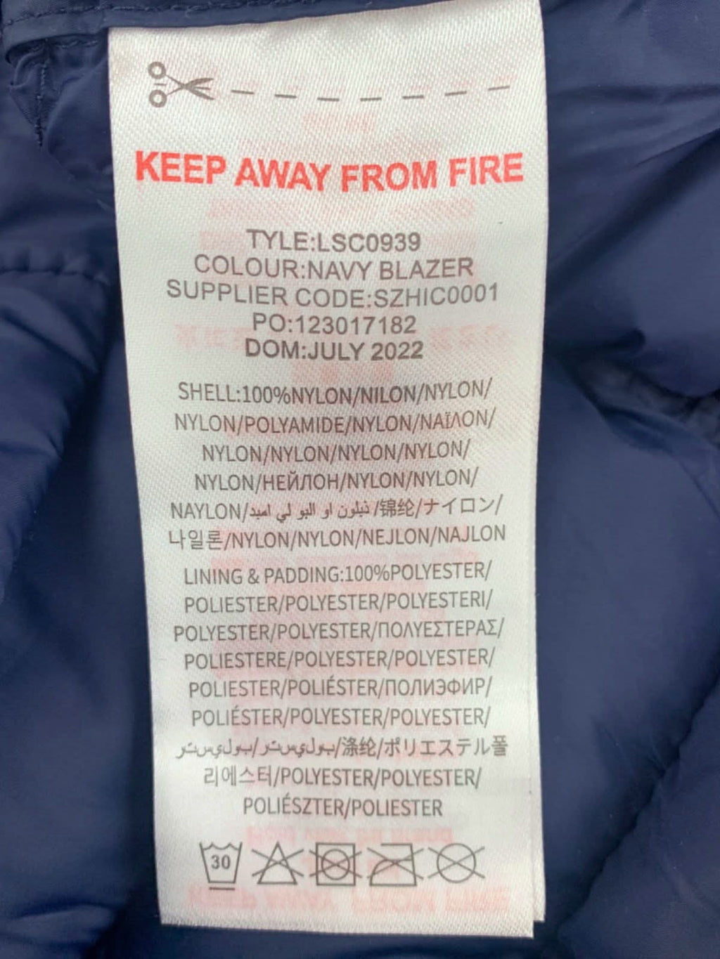 Lyle & Scott Navy Showerproof Puffer Gilet 10-11 Years