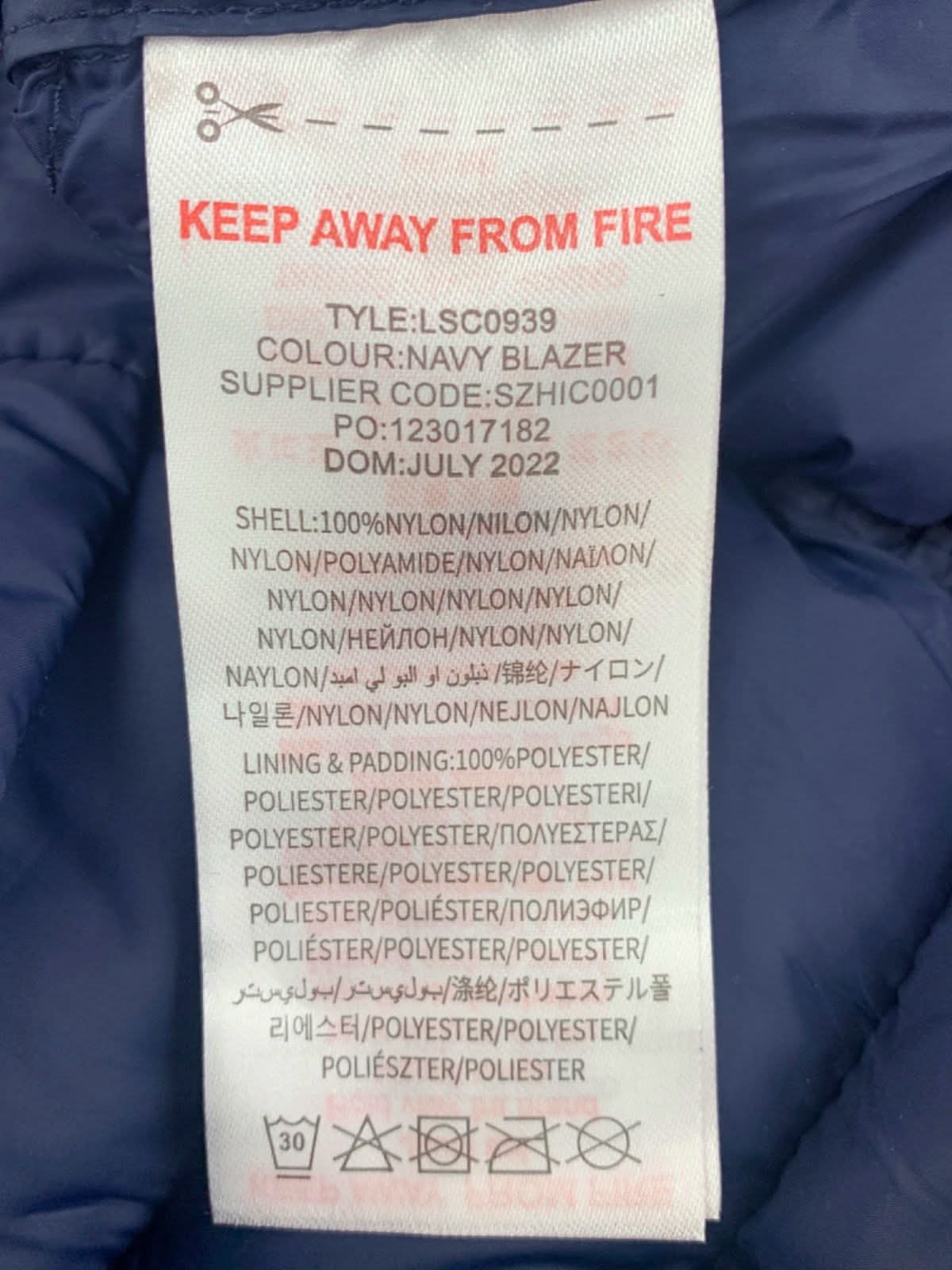 Lyle & Scott Navy Showerproof Puffer Gilet 10-11 Years