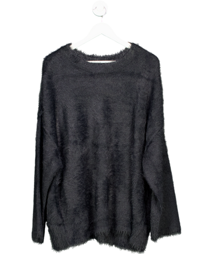 Free People Black Harrison Bunny Super soft Crew Neck Jumper UK S