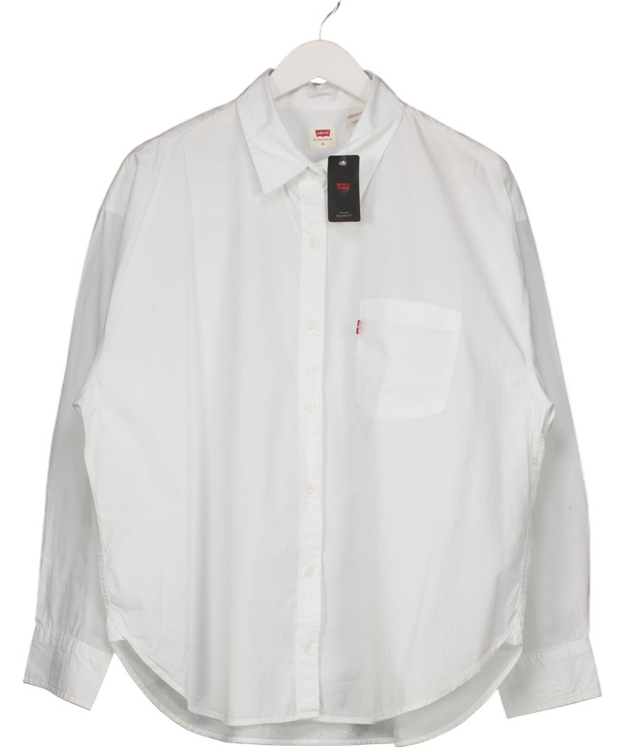 levis White Short Sleeve Relaxed Fit Western Shirt UK XL
