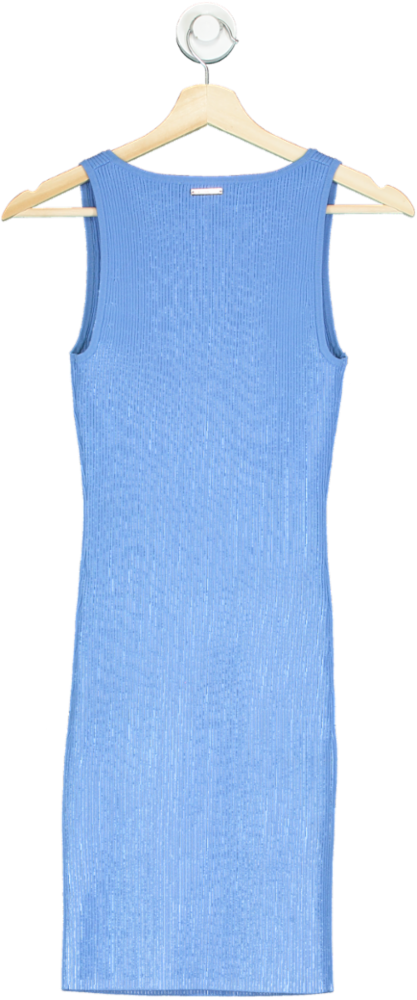 Michael Kors Blue Ribbed Stretch Knit Tank Dress UK XS