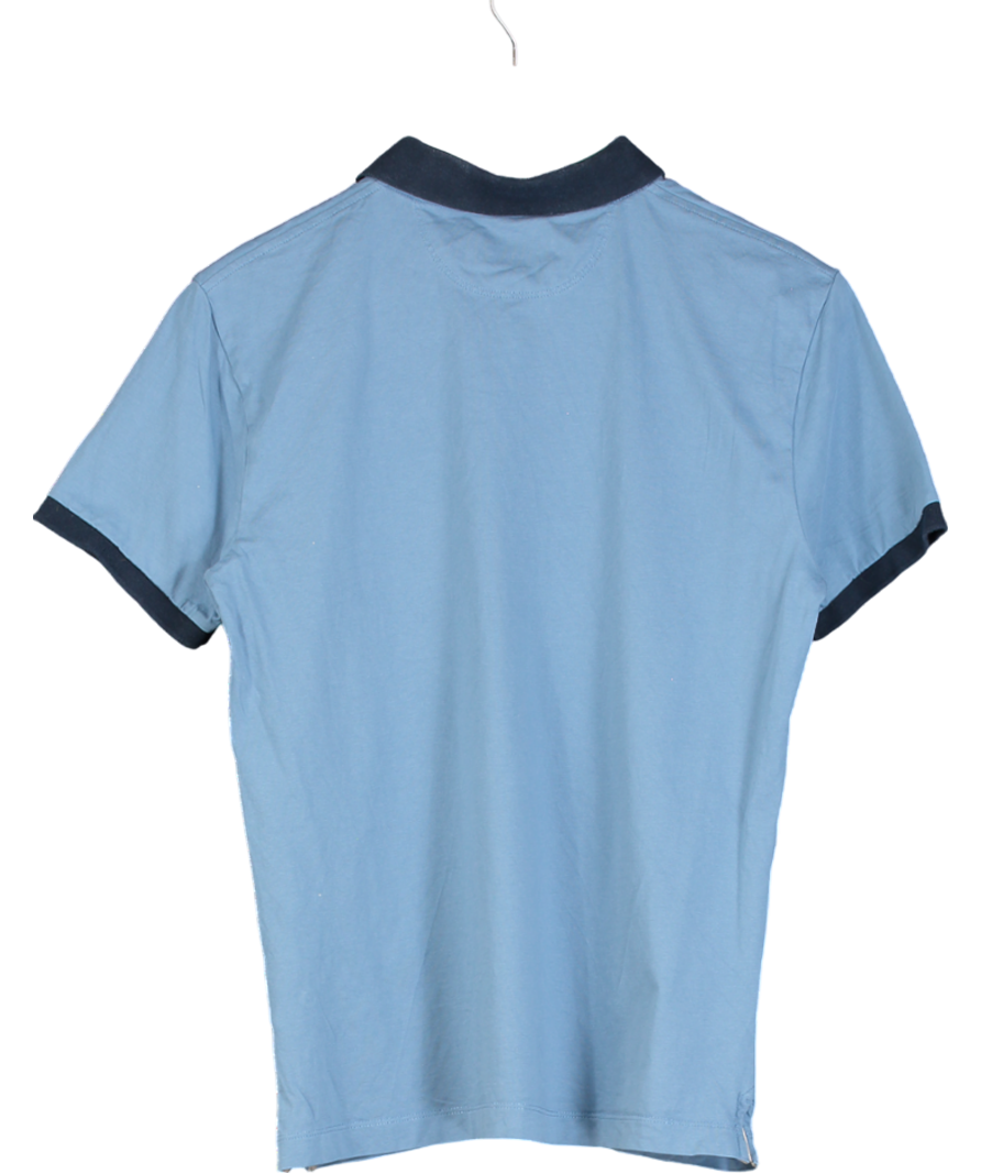Hackett Blue Slim Fit Short Sleeve Polo UK M
