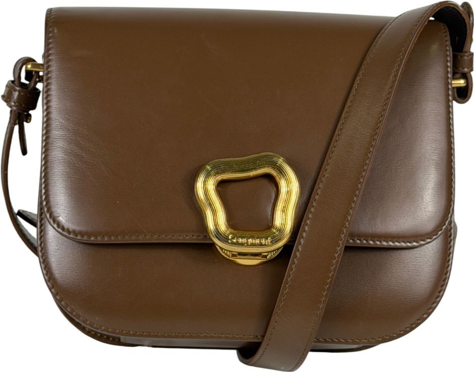 SONGMONT Brown Leather Medium Reset Tofu Bag