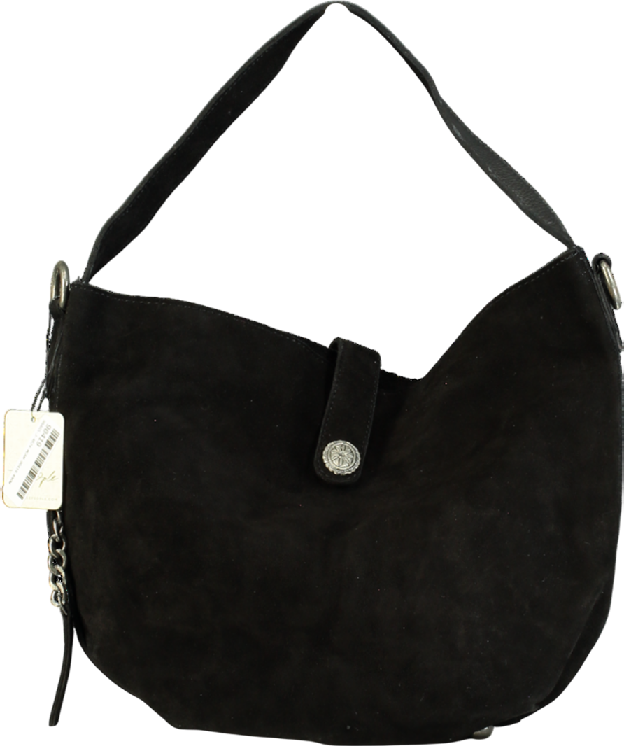 Free People Black Suede Avery Shoulder Bag