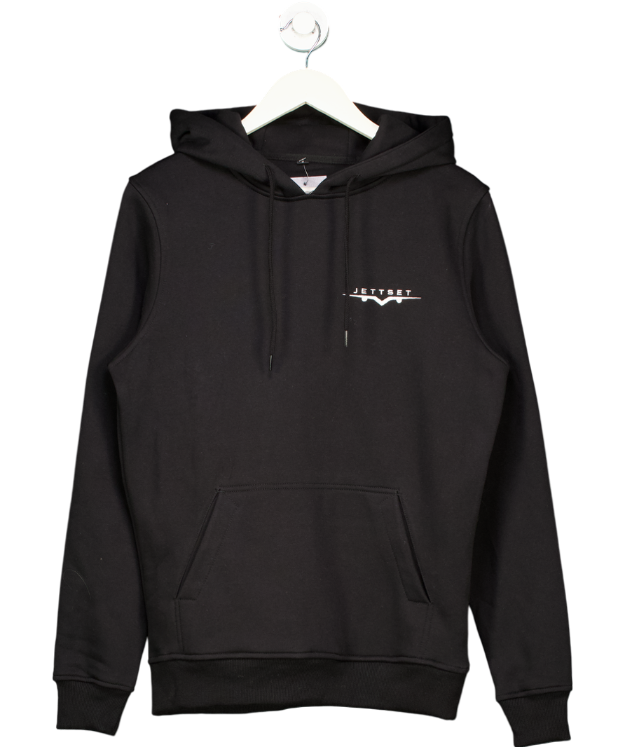 Black Jettsett Embroidered Hoodie UK S