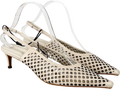 M&S Cream Leather Laser Cut Slingback Sandals UK 6 EU 39