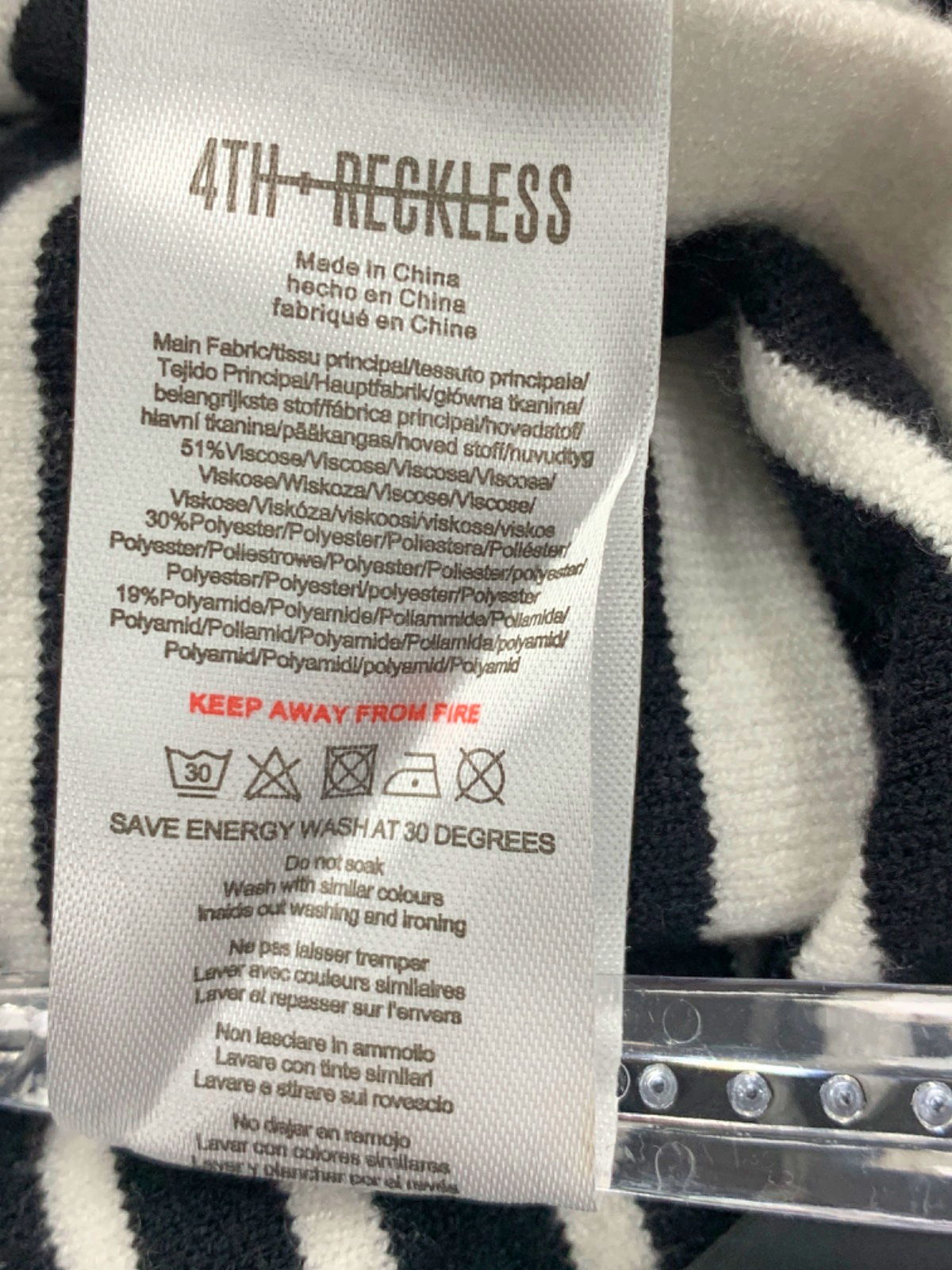 4th & Reckless Multi-Stripe Eva Skirt UK 6