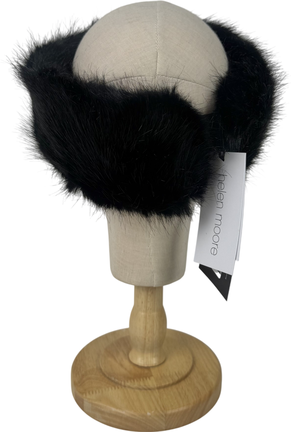 Helen moore Black Faux Fur Huff Headband One Size