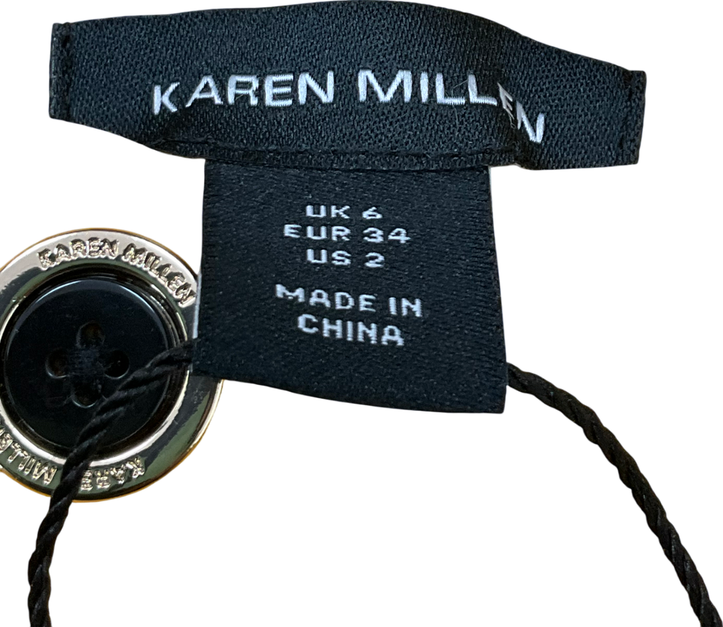 Karen Millen Orange Premium Linen Structured Pleated Tailored Bandeau Top UK 6