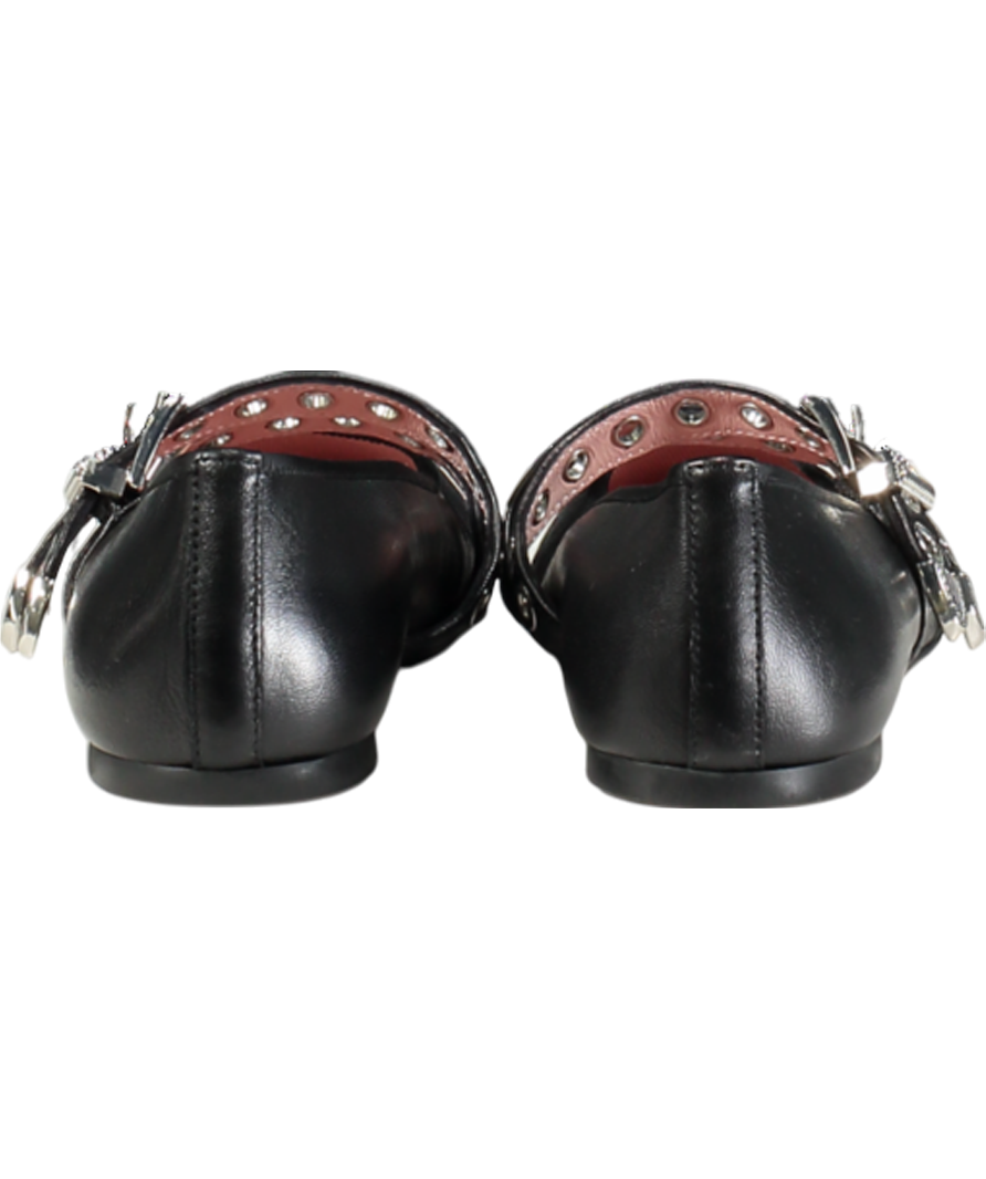 PRETTY BALLERINAS Black Ella Pointed Flat Shoes UK 4 EU 37 👠