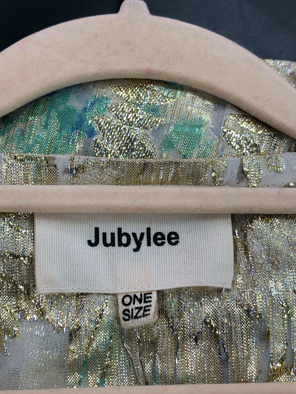 Jubylee Multicolour Metallic Thread Long Open-Front Kimono One Size