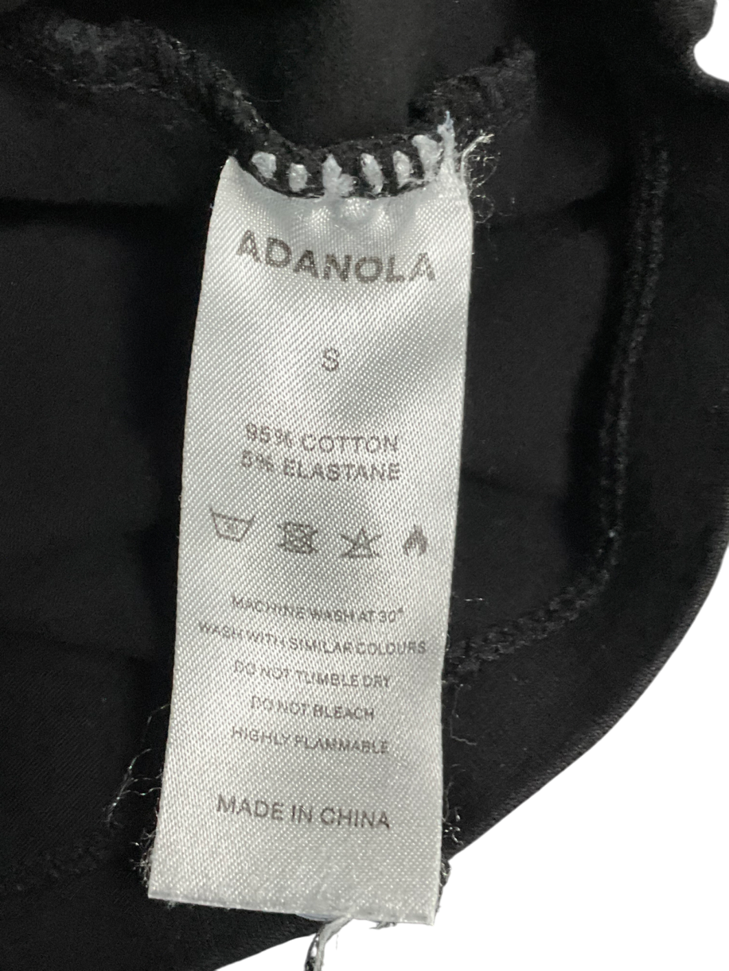 Adanola Black Long Sleeve Top UK S