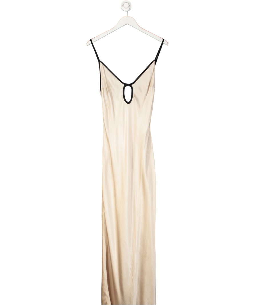 BEC+ BRIDGE Beige Satin Maxi Dress UK 12