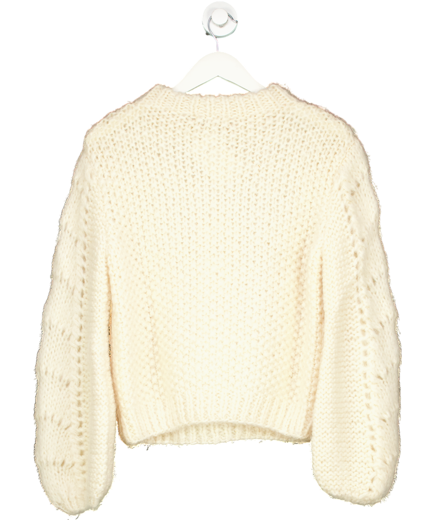 Ganni Cream The Juilliard Wool Knit Jumper UK M