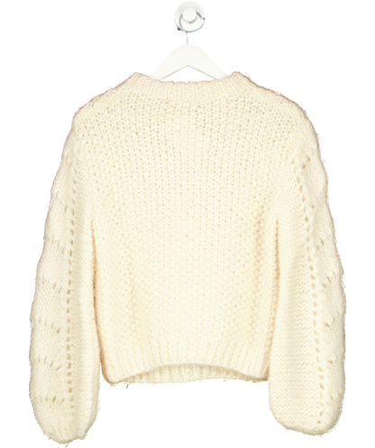 Ganni Cream The Juilliard Wool Knit Jumper UK M