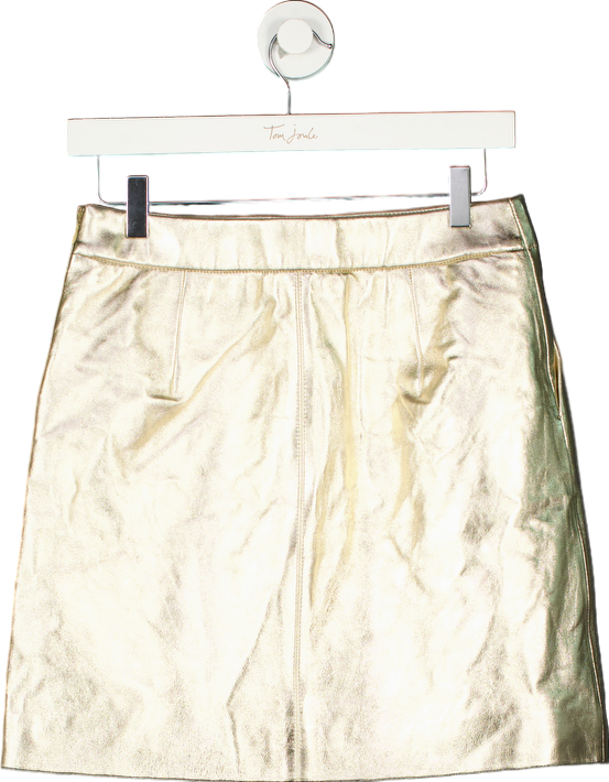 Autograph Gold Leather Skirt UK 10