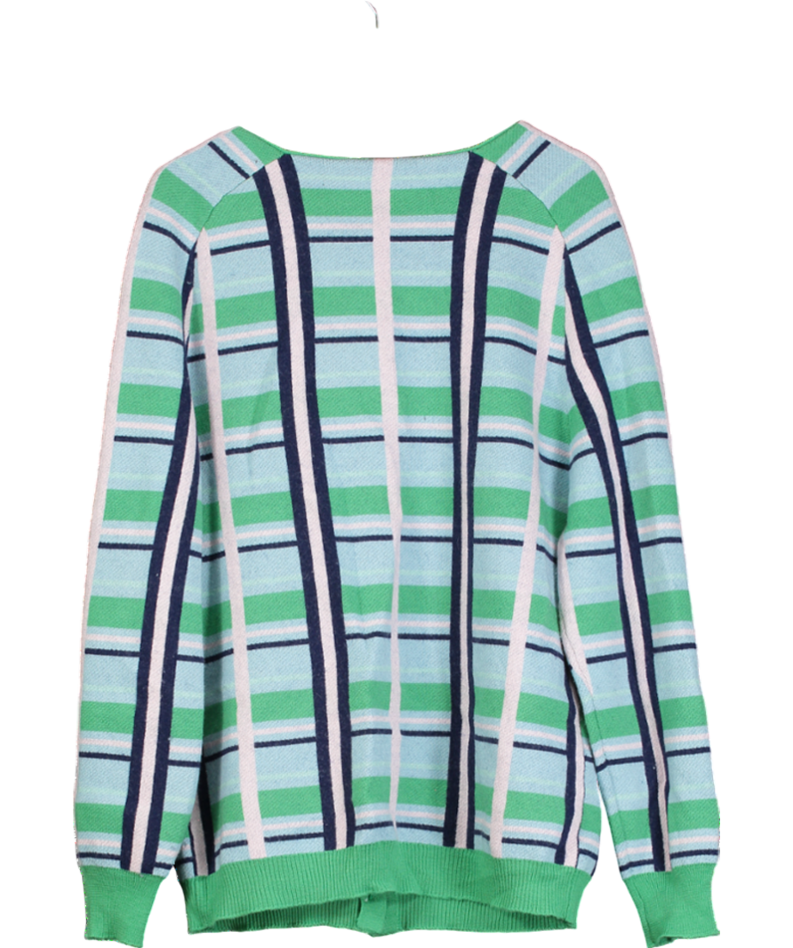 Paper London Multicoloured Checked Wool Cardigan UK L