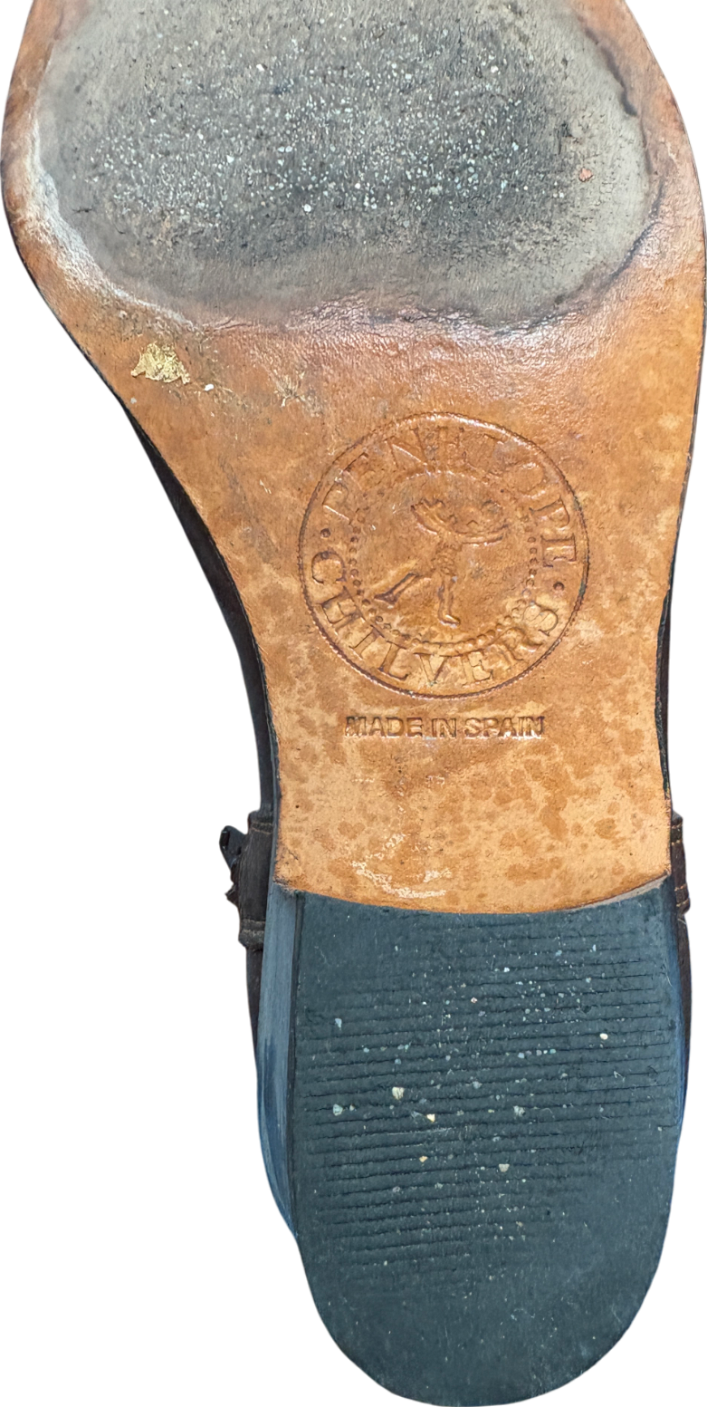 Penelope Chilvers Brown Knee High Leather Boots UK 3 EU 36 👠