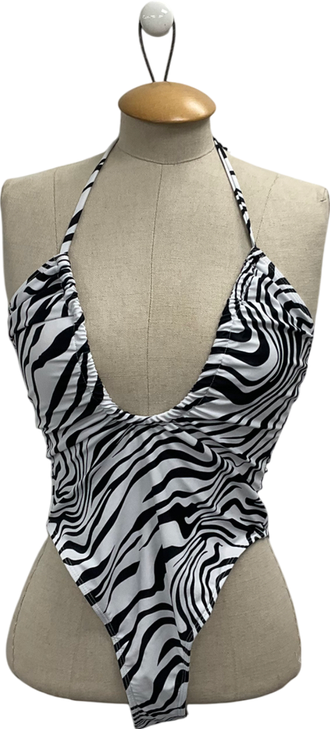 Aria Cove White Zebra Swimsuit UK 8