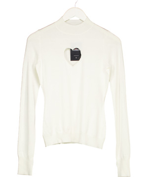 Cloeys Cream Heart Cut Out Sweater UK S
