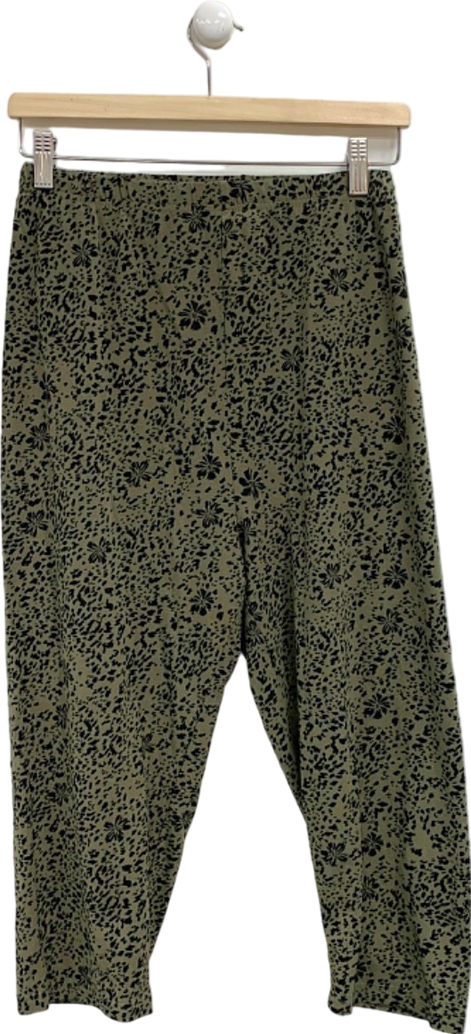 Yours Khaki Leopard Print Trousers UK 28