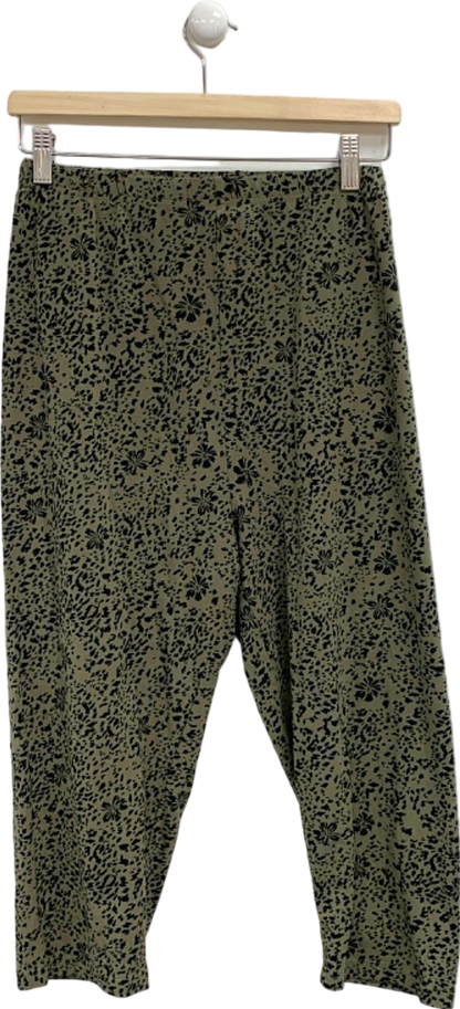 Yours Khaki Leopard Print Trousers UK 28