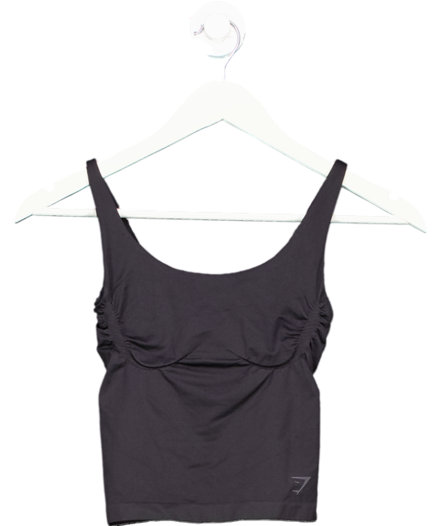 gymshark Black Soft Sculpt Tank With Shelf UK XS
