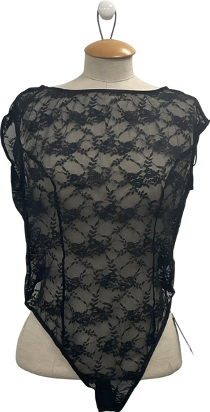Urban Outfitters Black "Out From Under"' Sheer Lace Bodysuit UK XL