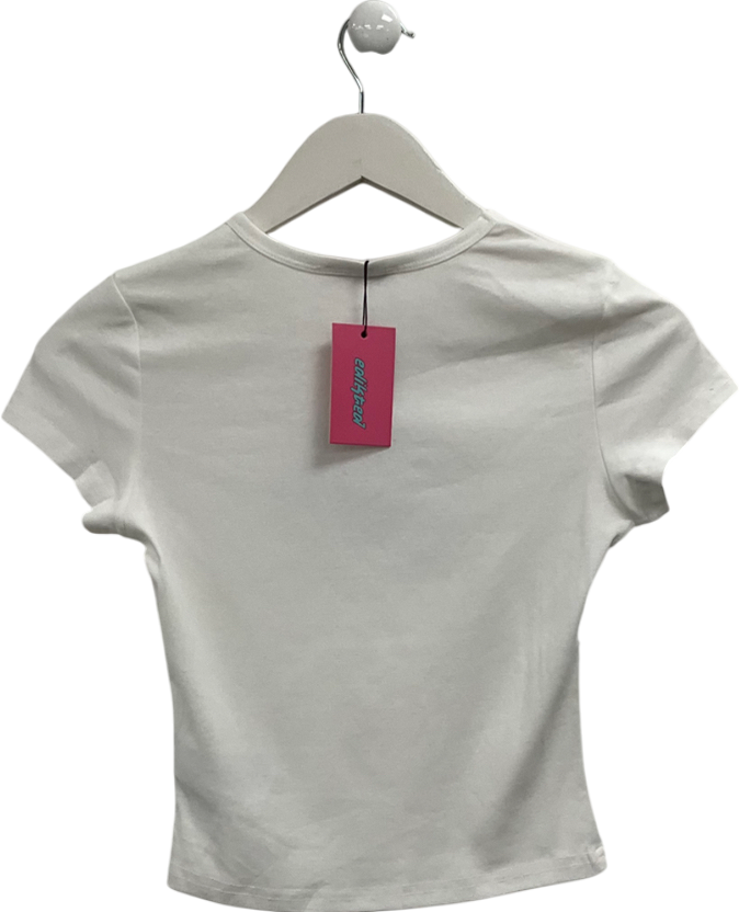 edikted White Equestrian T-shirt UK 8