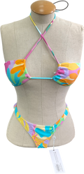White Fox Multicoloured Kaki Bikini Set UK XS