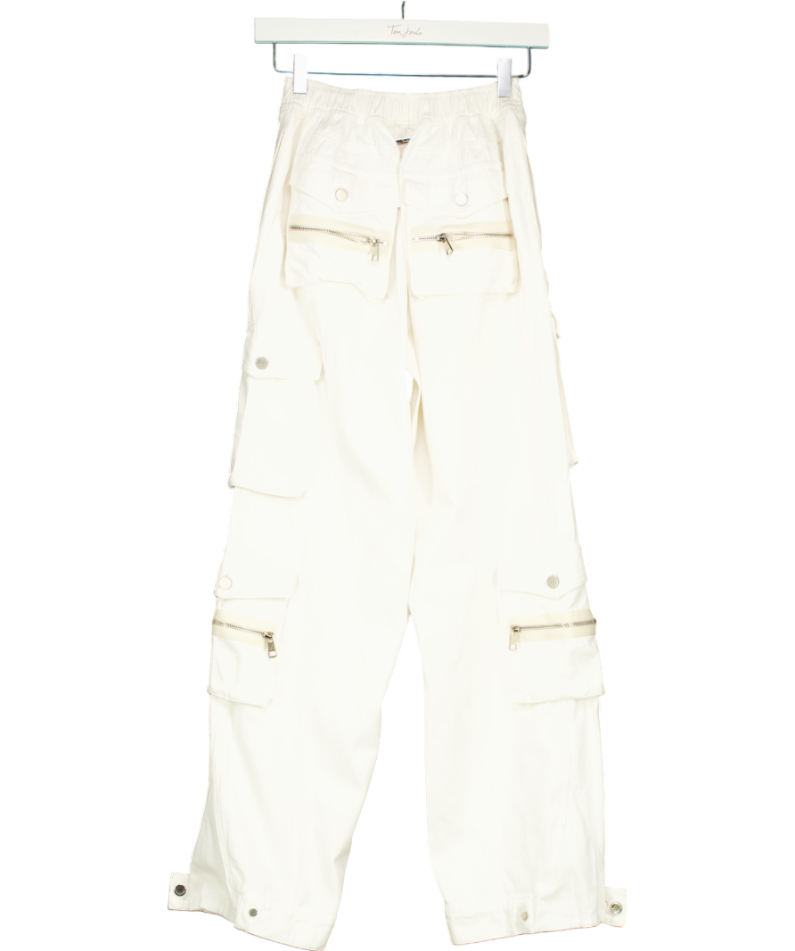 The Couture Club White Zip Pocket Details Cargos UK 6