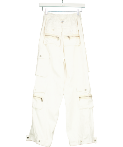 The Couture Club White Zip Pocket Details Cargos UK 6