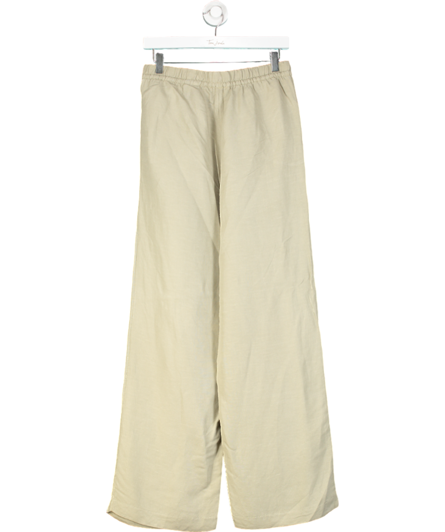 H&M Green Linen Blend Drawstring Trousers UK S