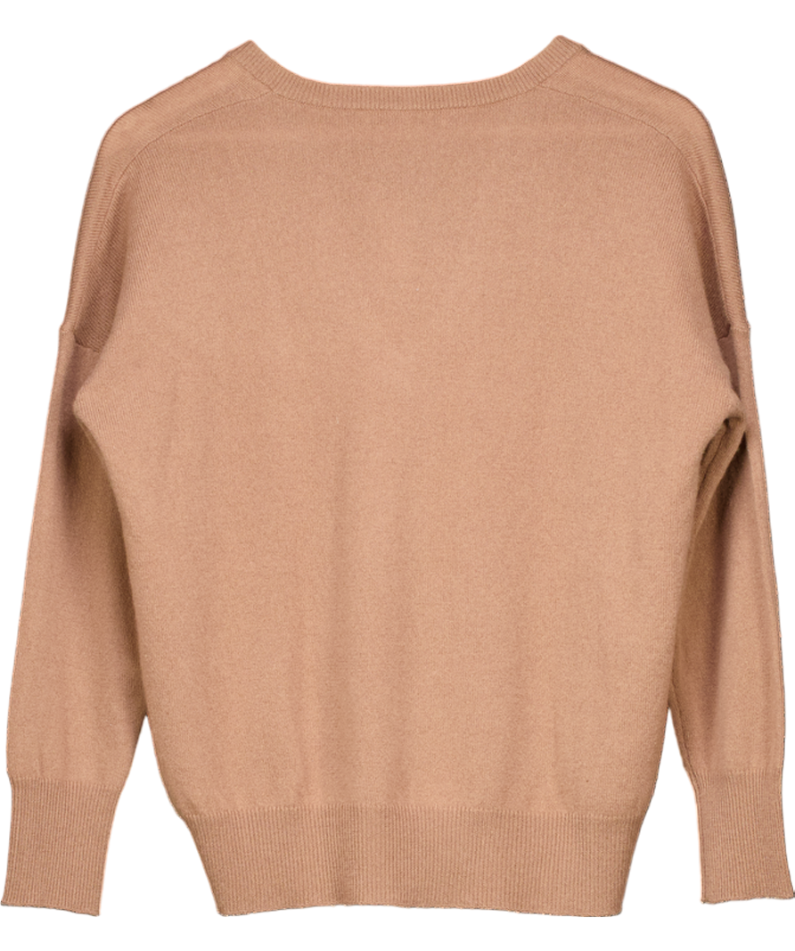 Gerard Darel Brown V Neck Cashmere Sweater UK S