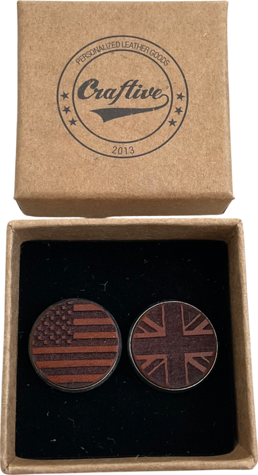 Craftive Metallic Wooden Cufflinks One Size