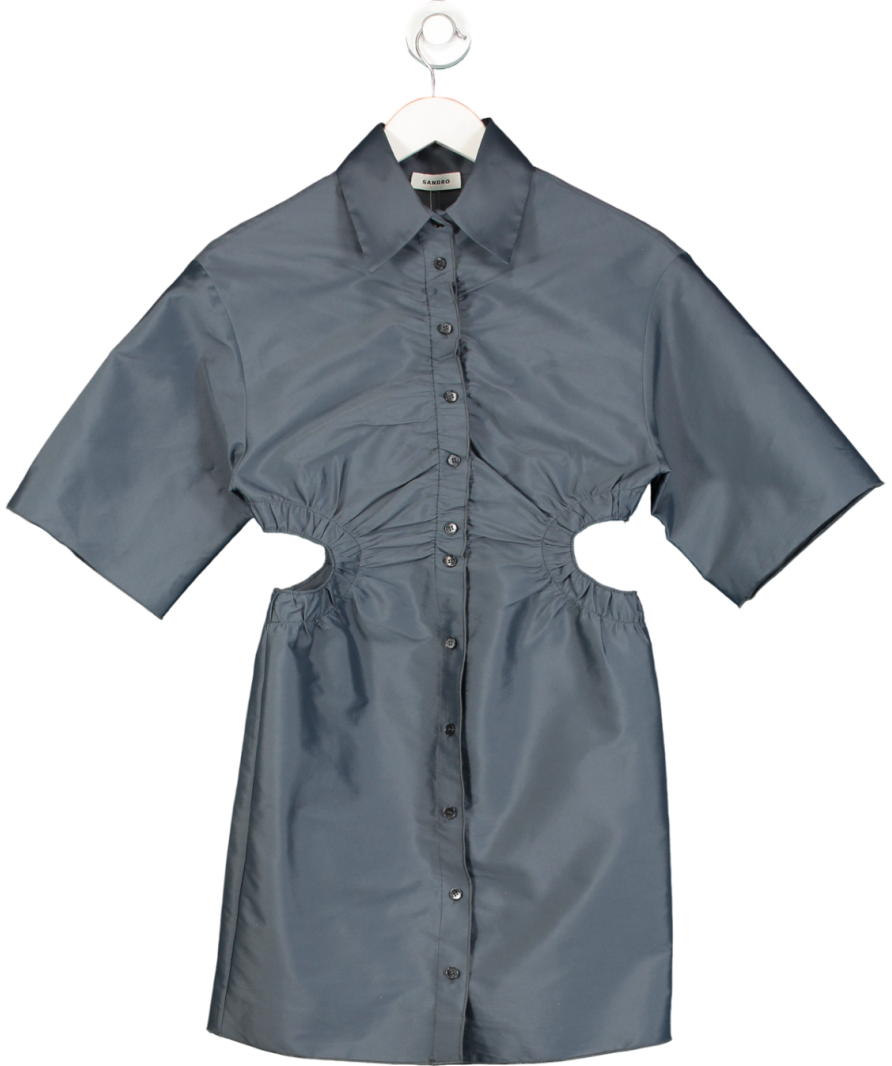 Sandro Grey Mini Shirt Dress Fr34 UK 6