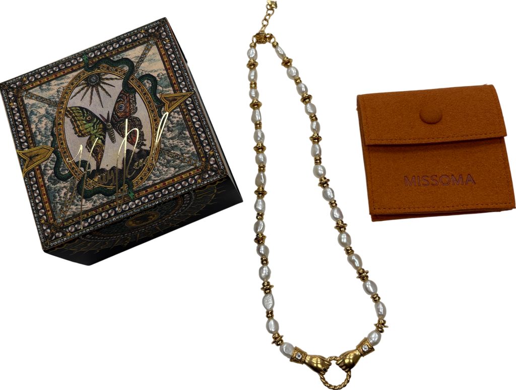 Missoma Harris Reed In Good Hands 18ct Gold Chunky Beaded Gemstone Necklace