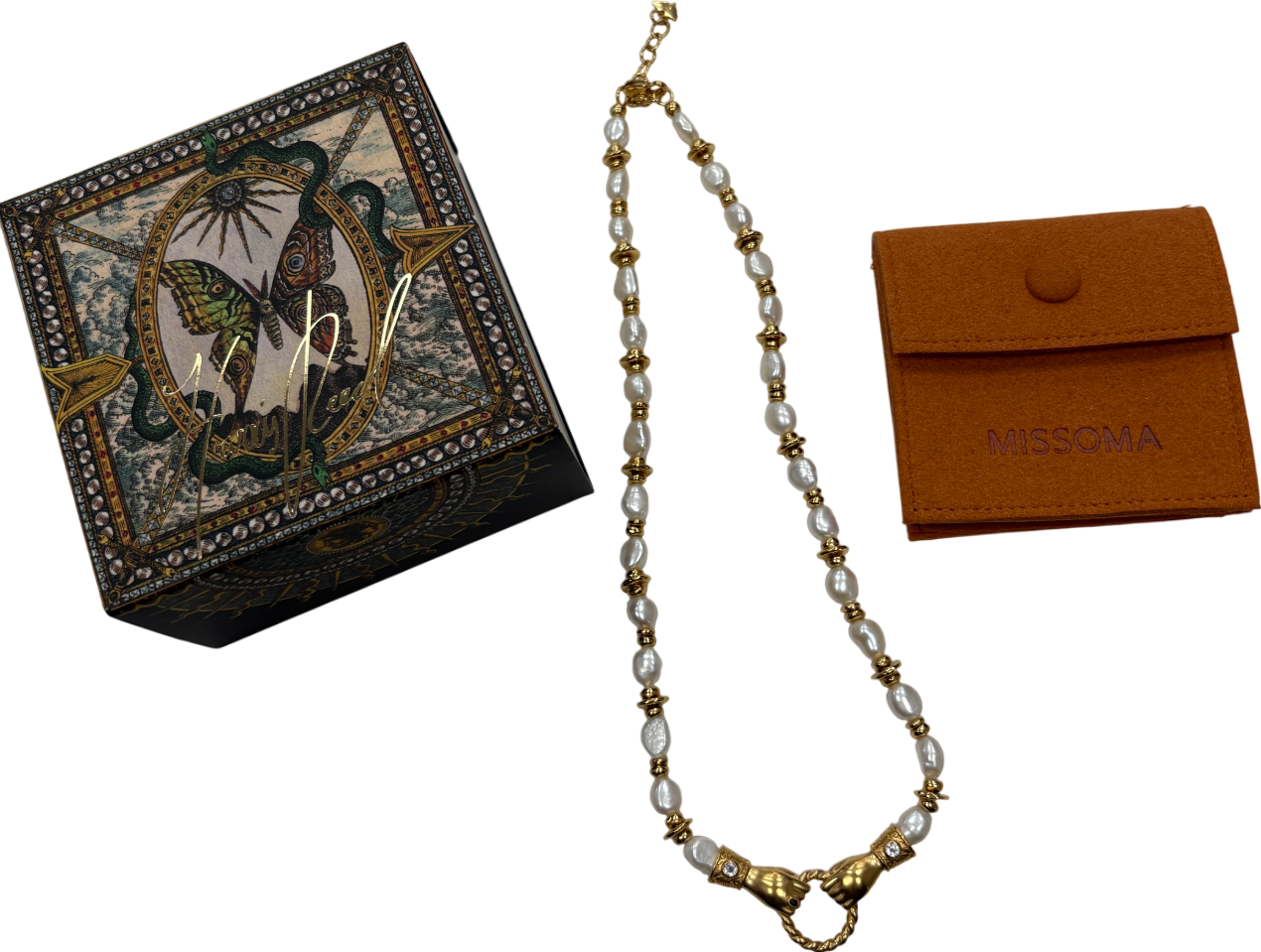 Missoma Harris Reed In Good Hands 18ct Gold Chunky Beaded Gemstone Necklace