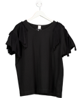 Aesthetics Laundry Black Fringed T-shirt UK XXL