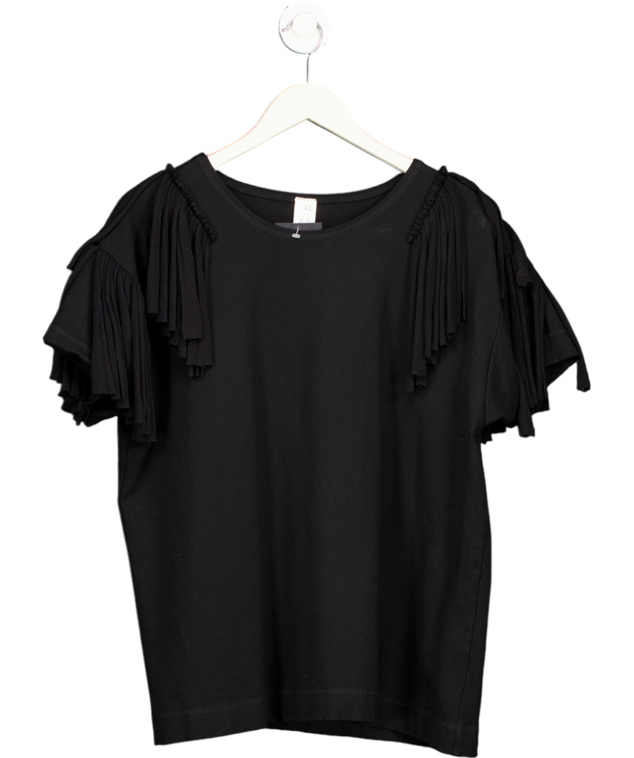Aesthetics Laundry Black Fringed T-shirt UK XXL