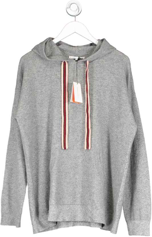Chinti And Parker Grey Cashmere Blend Sweater With Hood BNWT UK L