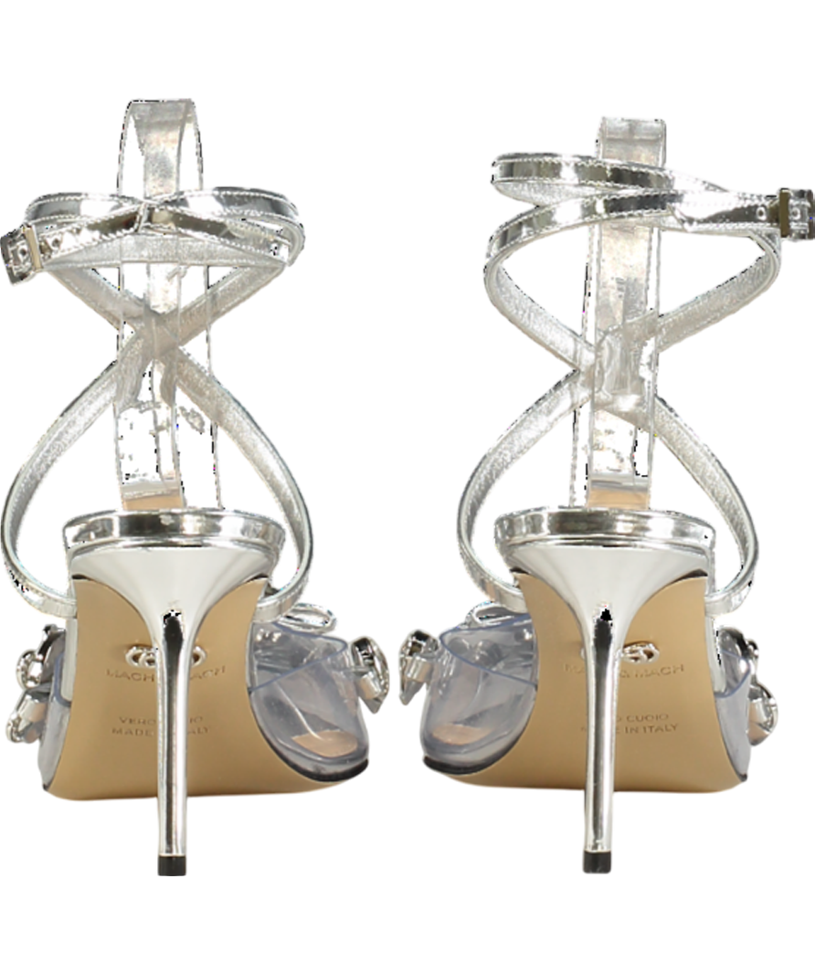 Mach & Mach Metallic Crystal Button Pointed Toe High Heels UK 6 EU 39 👠