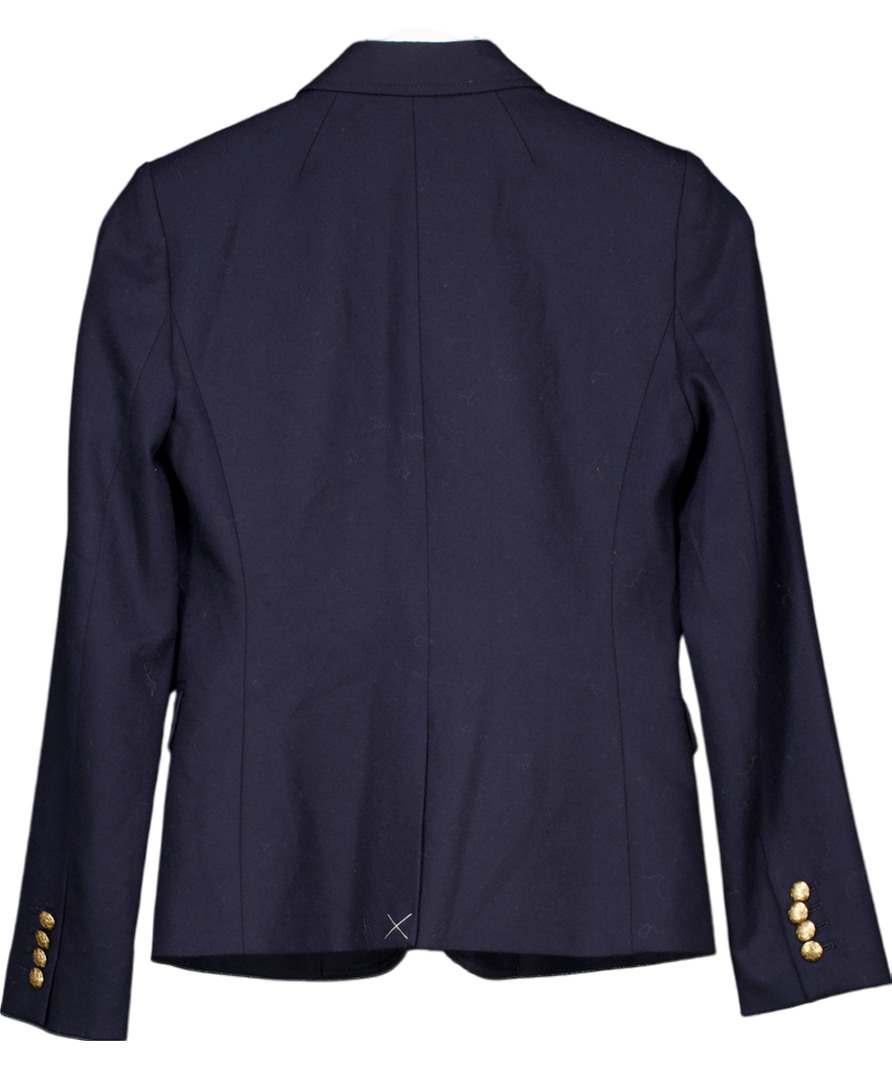 J. Crew Blue Navy Lined Wool Schoolboy Blazer UK 4