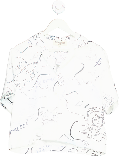 Fiorucci White Angel Print Shirt UK S