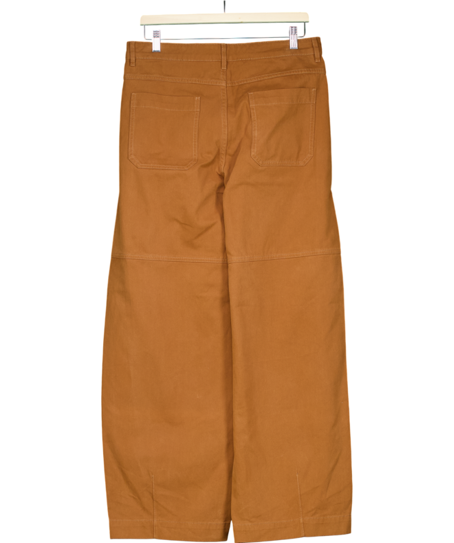 Eleven Loves Brown Cassie Wide Leg Cropped Trousers UK 12