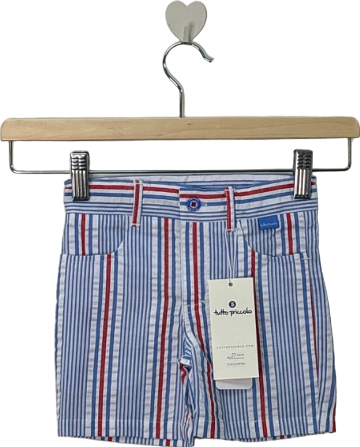 Tutto Piccolo Blue/Red/White Striped Bermuda Shorts 24M (UK 18-24 Months)