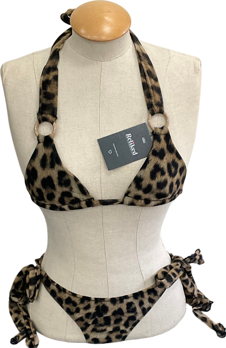 leslie amon Brown Marysa Leopard-print Bikini Set In Nylon UK S