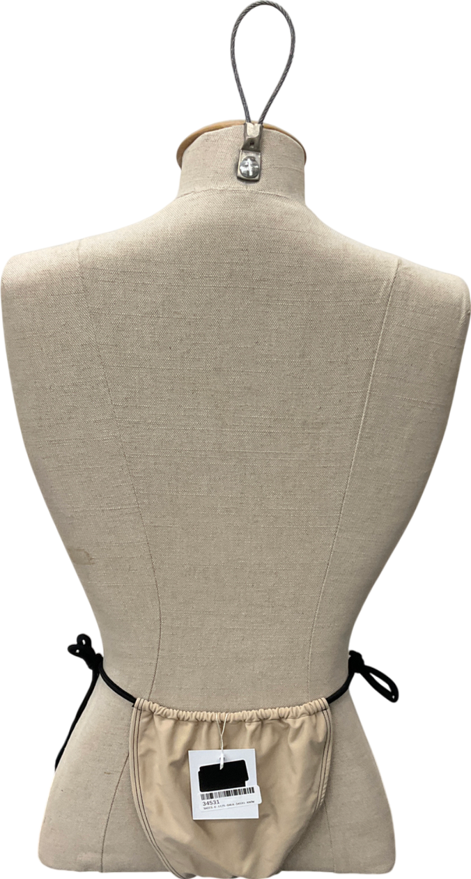 adika Beige & Black Tie Up Bikini Bottoms UK M