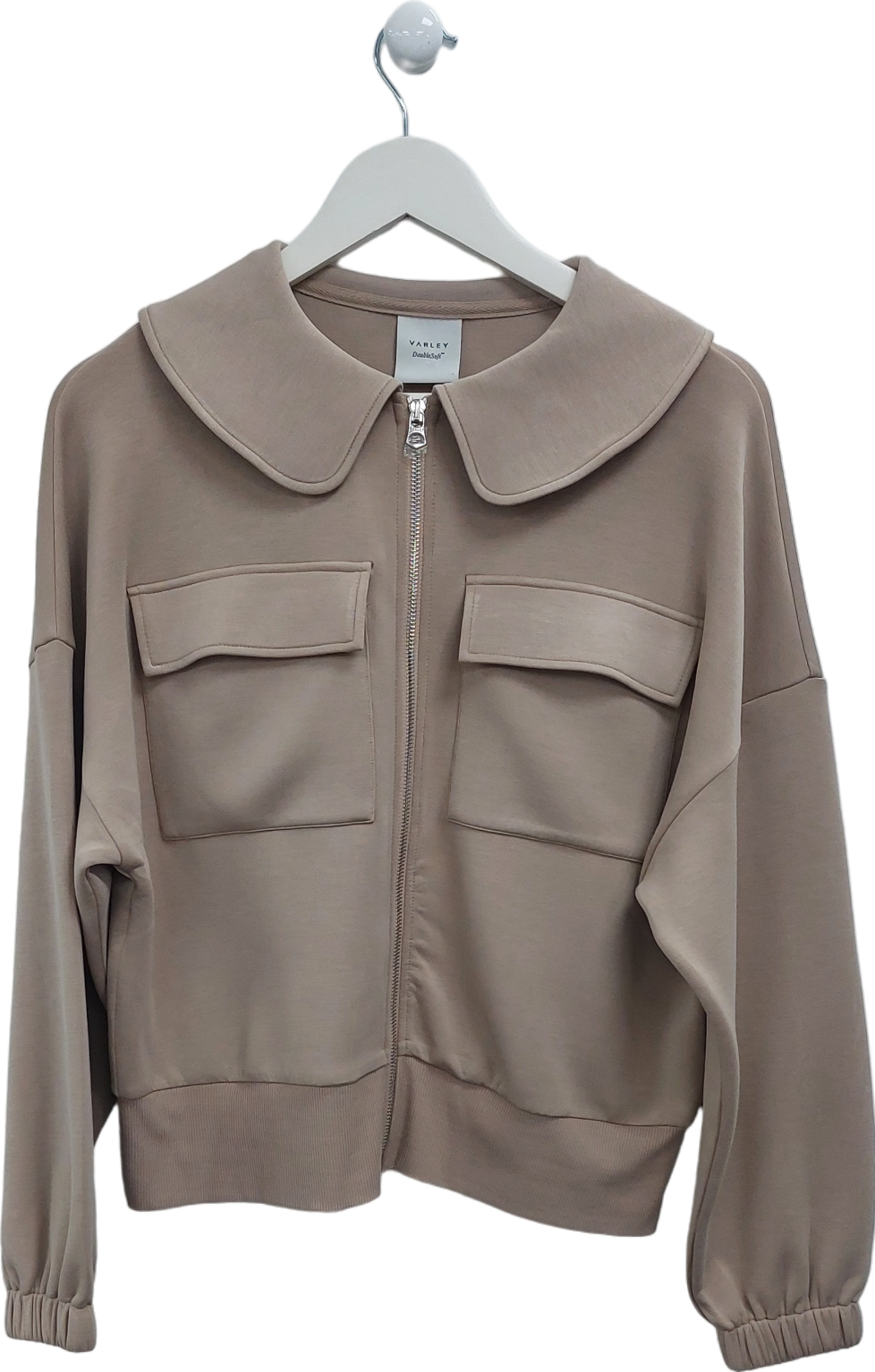 Varley Beige Zip-Up Jacket UK M